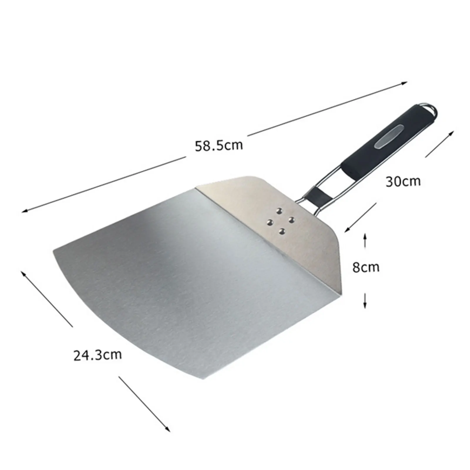 Pizza Oven Peel Pizza Peel for Bakers Stainless Steel Pizza Peel Non-stick Blade Folding Handle for Bakers Pizza Oven Restaurant