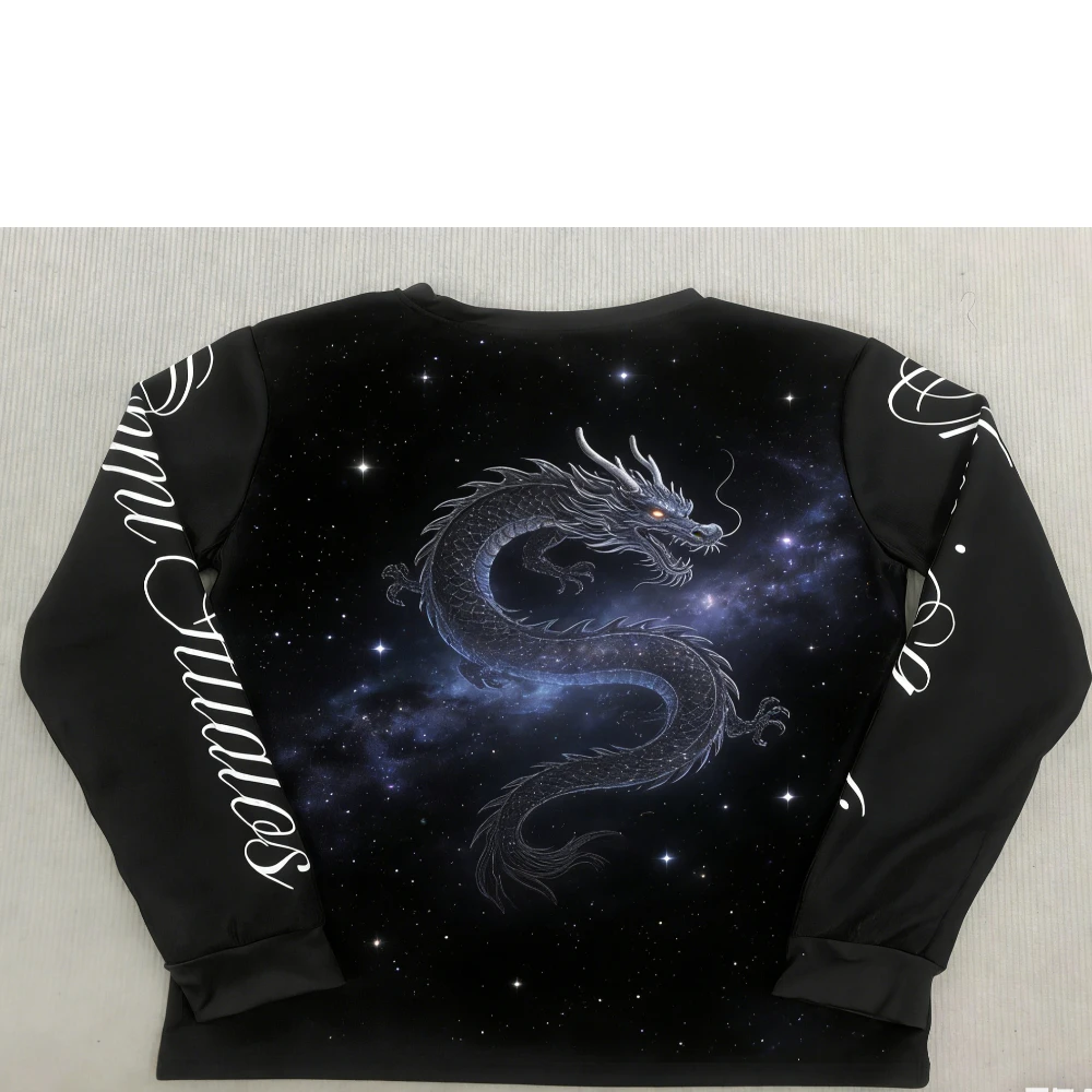 

Y2k printed T-shirt long sleeved round neck top personalized dark retro trend INS loose T-shirt sweatshirt