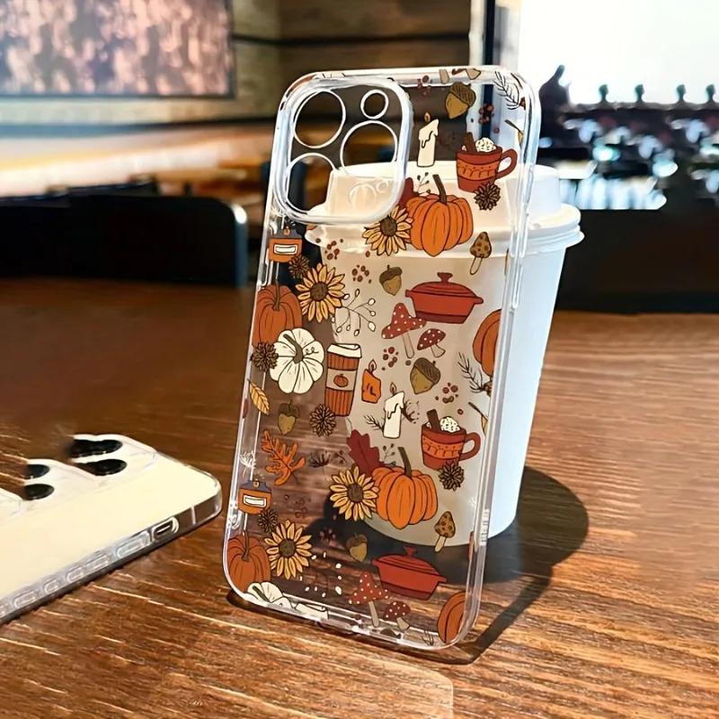

Autumn Sunflower Mushroom Pumpkin Phone Case For iPhone 17 16 15 11 12 14 13 Pro Max Mini X XS XR 7 8 Plus SE4 16E Soft Cover