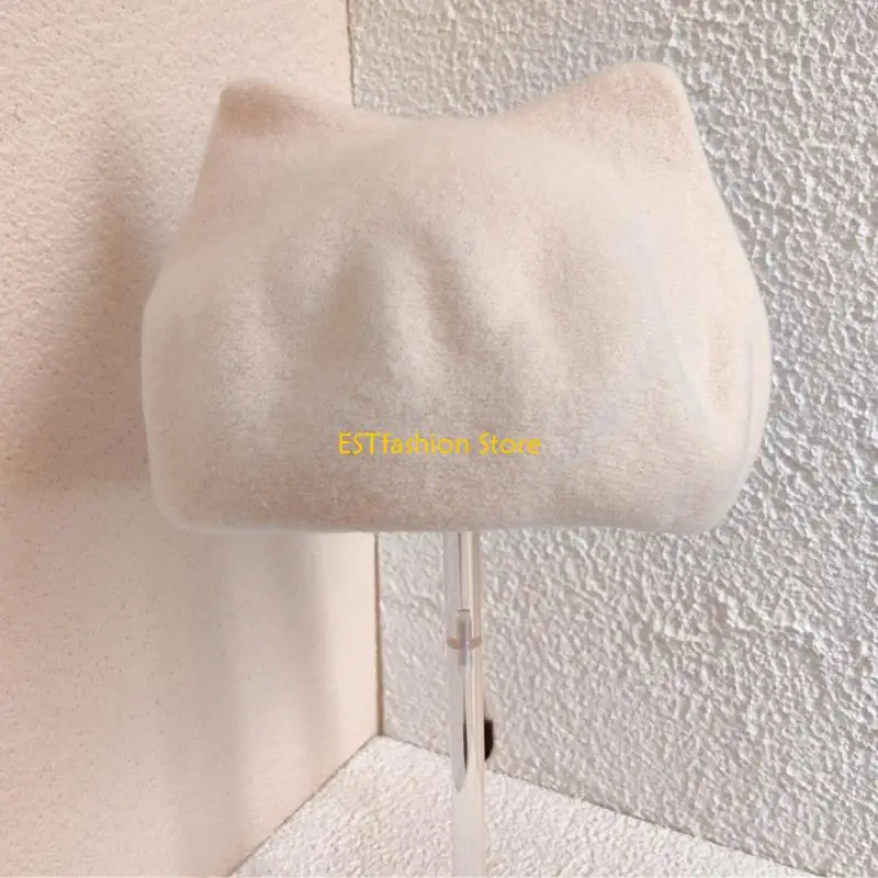 Y5GC Teens Casual Japanese Winter Autumn Woman Windproof Outdoor Painter Hat Ear Decor Hat
