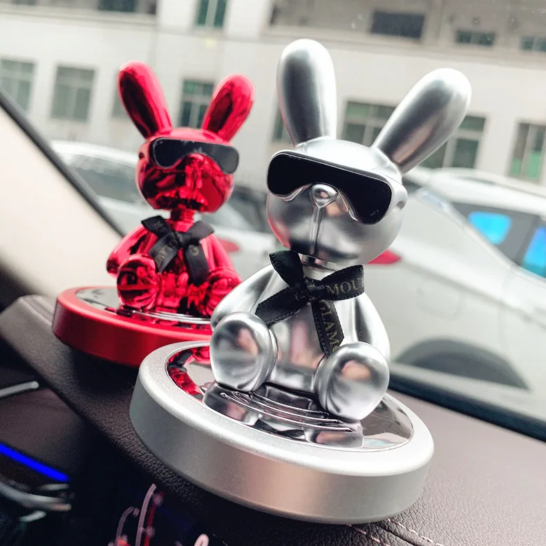 

Центральная консоль автомобиля, аксессуары для украшения интерьера, авто твердый диффузор для духов, подарочное покрытие, автомобильные украшения с кроликом