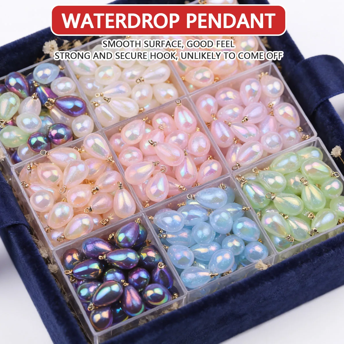 5Pcs 10mmx17mm Illusory Color Mini Acrylic Pearl Water Drop Chars Beads Jewelry Making DIY Earrings Necklace Ornaments Craft