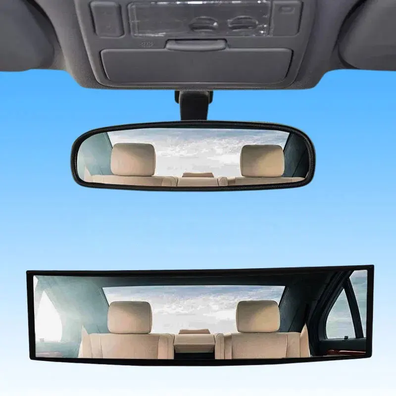 Universal Car Interior HD Rearview Mirrors 30x7cm Lengthen Anti-glare Wide-angle Surface Blue Mirror Auto Accessories Curved 