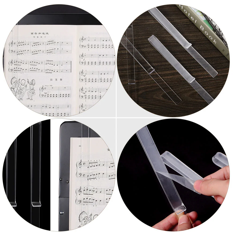 5 Pairs Music Stand Clip Acrylic Singing Piano Score of 10 Pieces (pj1226 Clip) Page Clips Wind Transparent