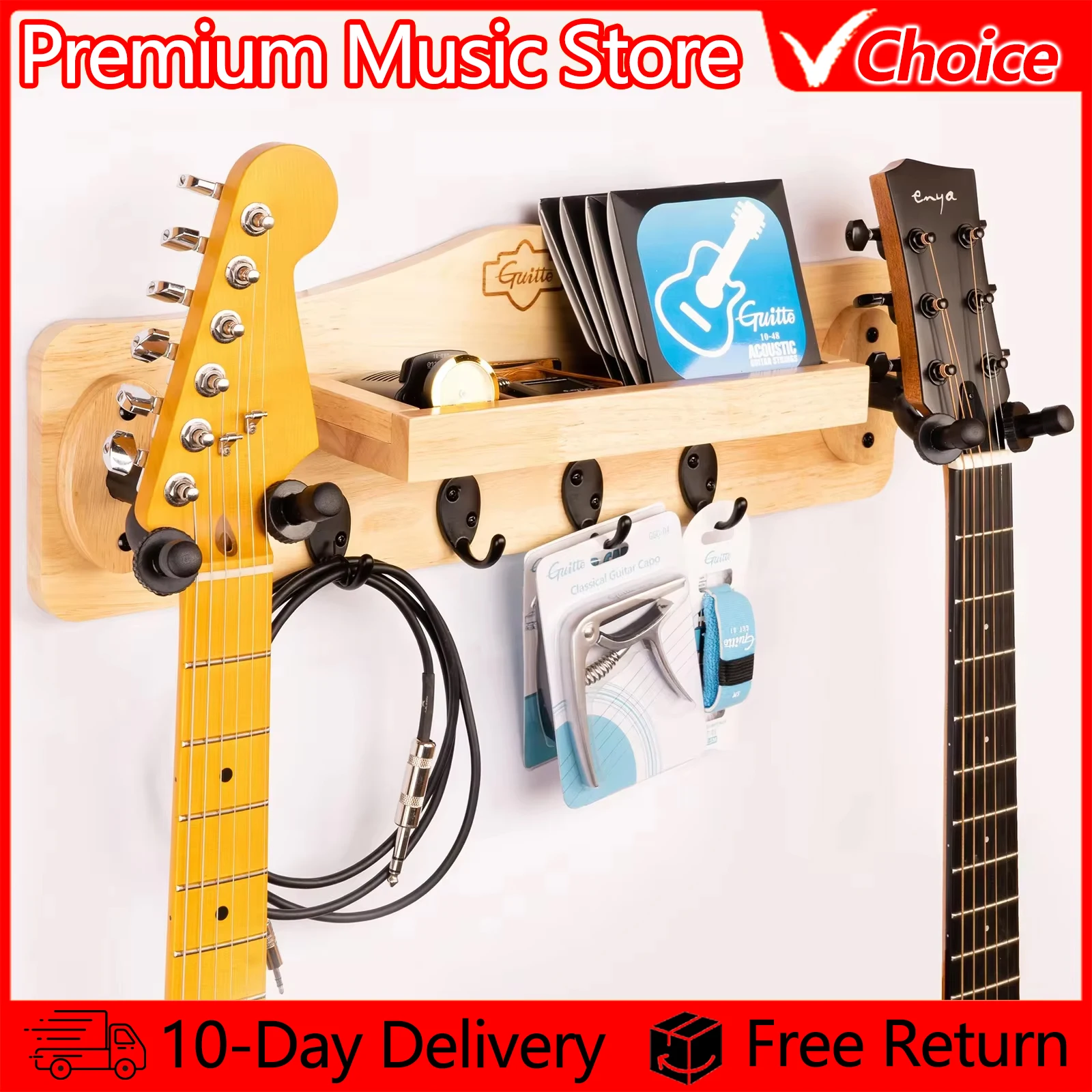 guitto-guitar-holder-wall-mount-stand-ggs-10-bass-mandolin-banjo-ukulele-hook-wall-hangers-bracket-guitar-parts-accessories