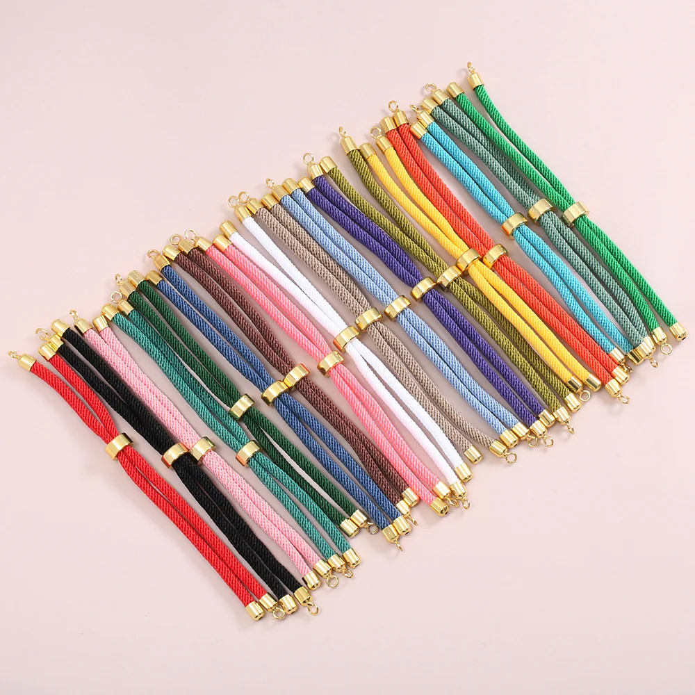 10Pcs Adjustable Slider Bracelets Nylon Cord Bracelets Twisted Cord Braided Bracelet for DIY Women Jewelry Making