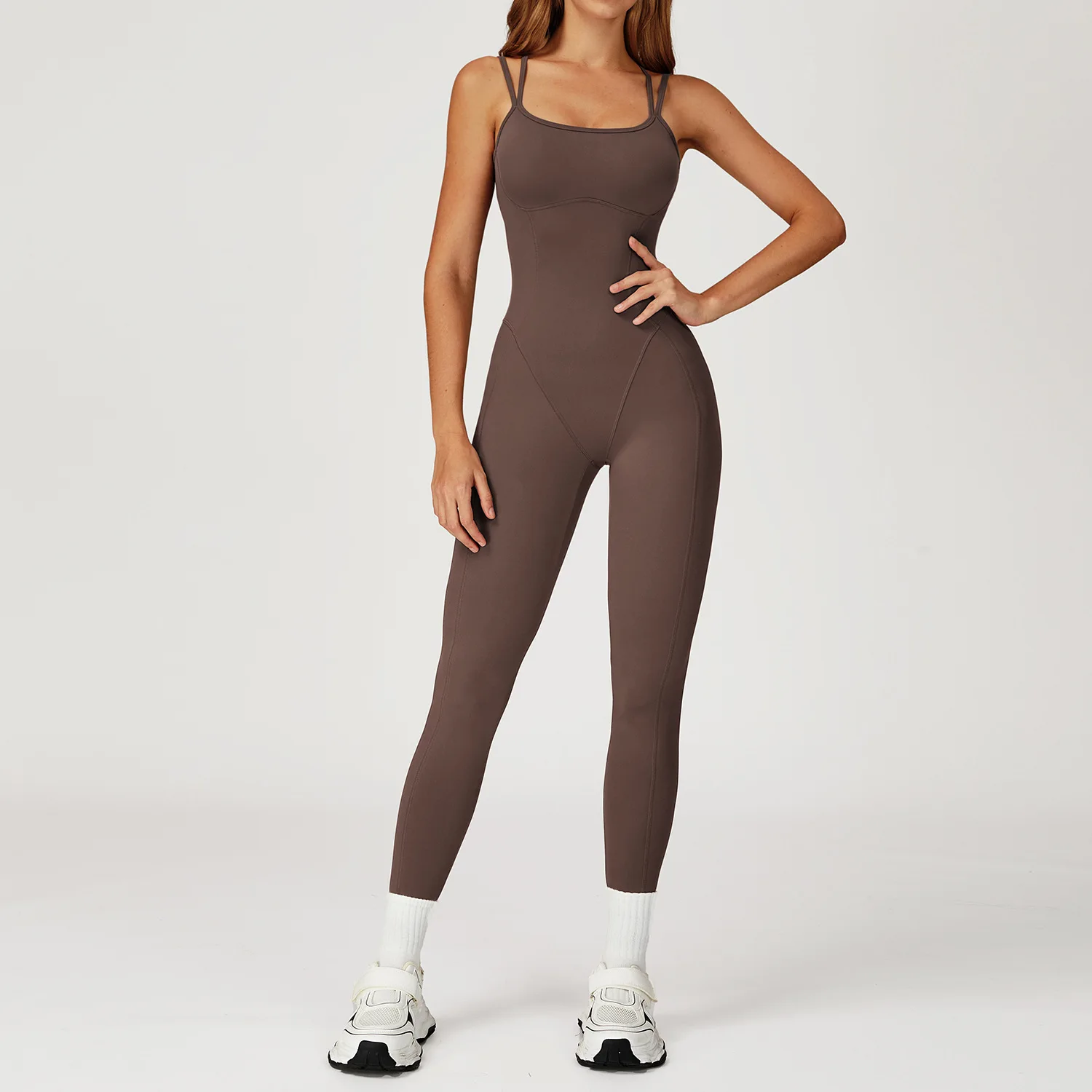 Fitness Jumpsuit Gym Workout Playsuit Sexy Cross Back Strap Sports Bodysuits Backless Romper Women Running One Piece Yoga Suit - Image 4
