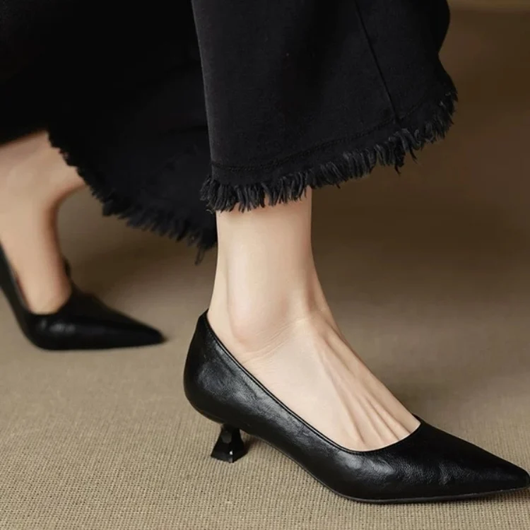 Simple Stiletto Single Shoes Autumn Fashion Suede Slip-on Non-Slip Wear-Resistant High Heels