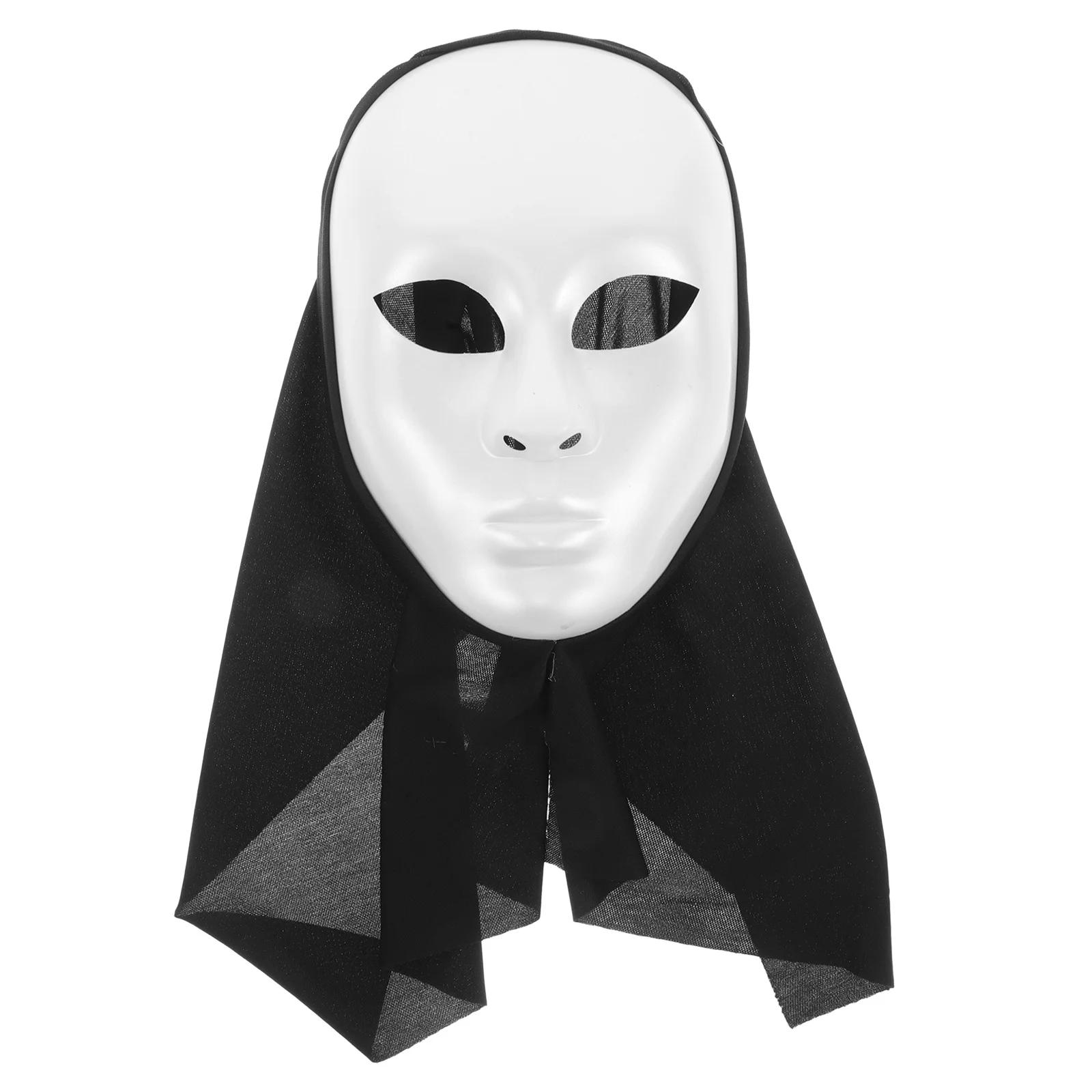 

LALADEFIEE Halloween Mask Costume for Men Women Party Decoration Plastic White Facial Masquerade Outfit Accessory