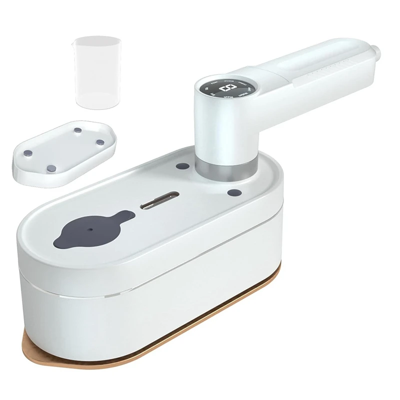 

Portable Mini Steam Iron With Digital Screen, 2 In 1 Dry And Wet Ironing Handheld Clothing Steamer Small Iron White US Plug