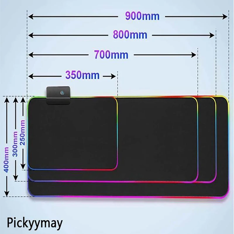 Landscape LED Gaming Mousepads Large Backlight Desk Mat 39.3x19.6in Gamer Rubber Mousepad RGB Mouse Pad Luminous Mouse Mat