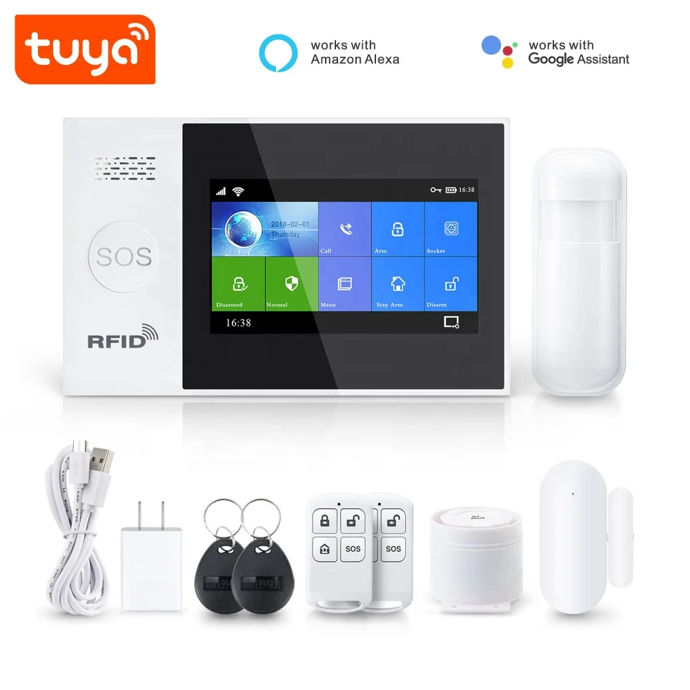 China Manufacturer Smart Wifi GSM Home Alarm Security System 433 mhz Wireless Frequency With Touch Screen LCD PST-WG 107 T
