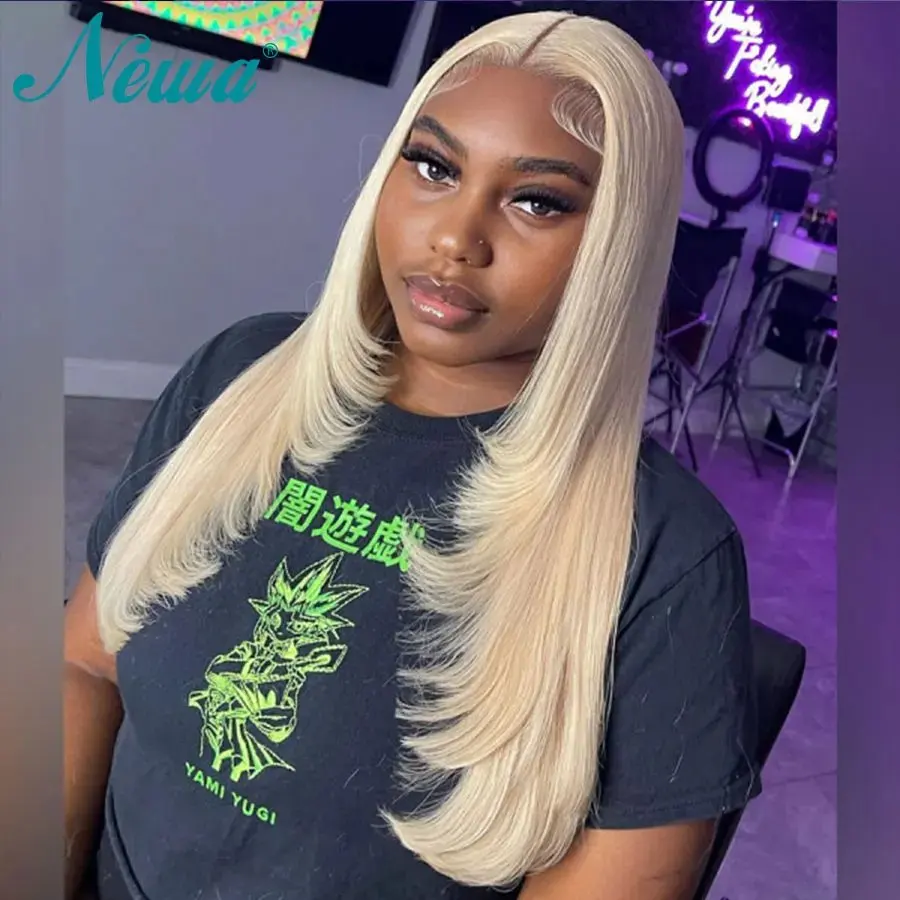 Melodie 613 20  inch  Blonde 13x6 HD Lace Frontal Wig 13x4 Glueless Human Hair Wigs Straight Pre Bleached Brazilian 150%