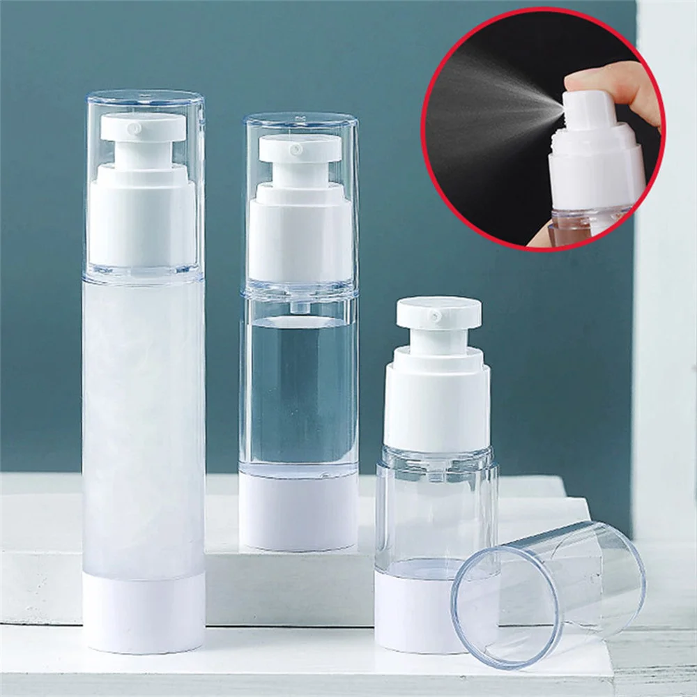 Spray Bottle Lotion Bottle 15ml-100ml Vacuum Airless Pump Bottles Plastic Lotion Sub-Bottling Facial Cream Travel Accessories