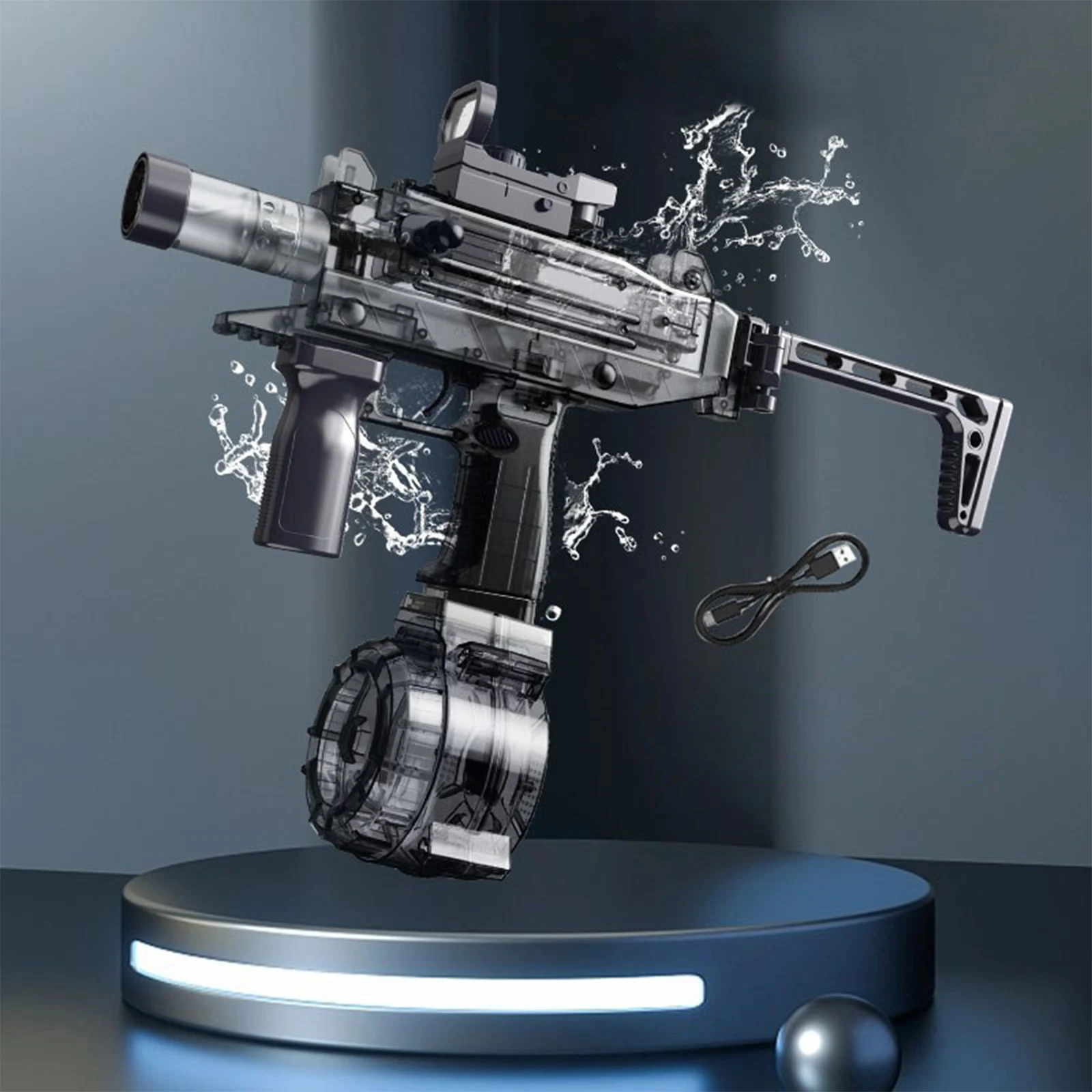 UZI elektr. Pistolet na wodę Zabawka Basen Zabawa w wodę Strzały dla dorosłych Gry Zabawka Gry na świeżym powietrzu Pistolet na wodę wysokiego ciśnienia Zabawki letnie dla dzieci