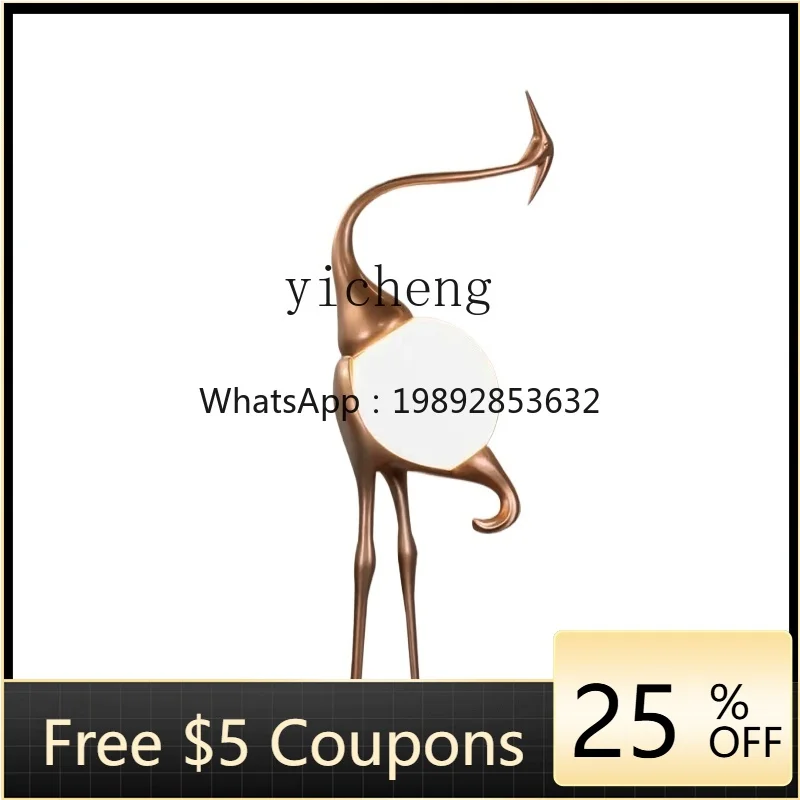 

1ZC art sculpture sales office, living room floor-to-ceiling exhibition hall, home soft decoration, crane horn ornament