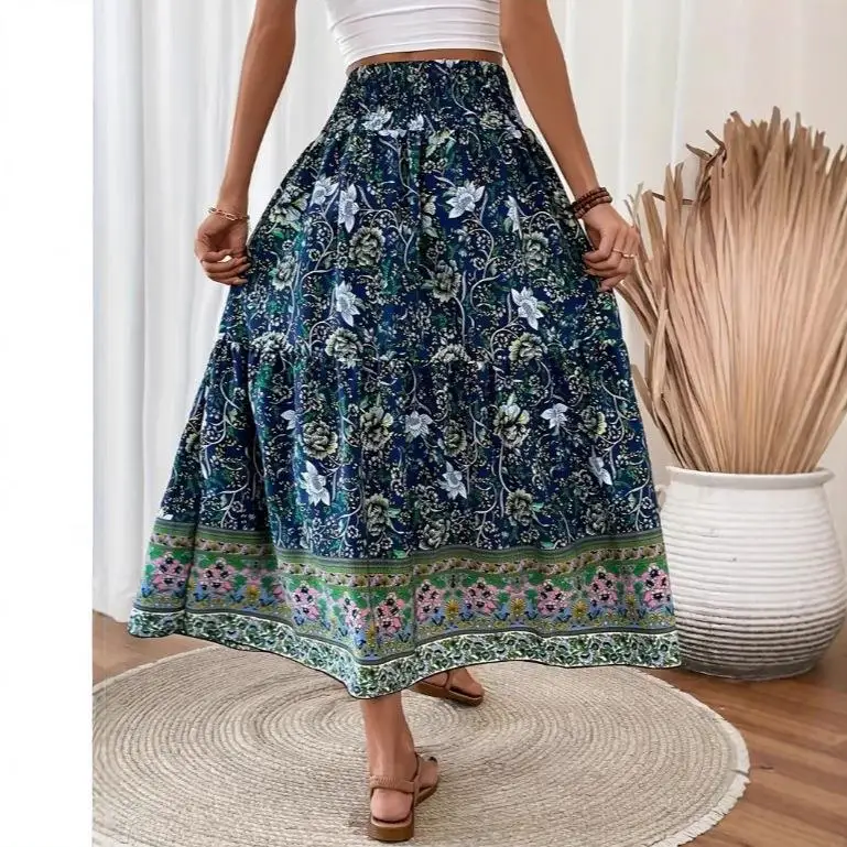 

n Loose Long Casual Skirt Elastic Waist f-length Skirt Women's Faion Spring Summer New Arrival Ciwalk PVC Material