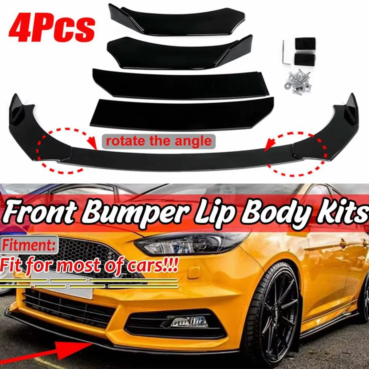 Nuovo 4pc Universale Auto Paraurti Anteriore Splitter Lip Diffusore Guard Per Honda Civic Per Accord 9TH 10TH Per BMW F30 F80 M3 F82 M4