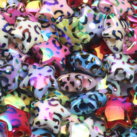 10pcs 15mm Leopard Print Star Acrylic Loose Spacer Beads For Jewelry Making DIY Pendant Bracelet Necklace Handmade Accessories