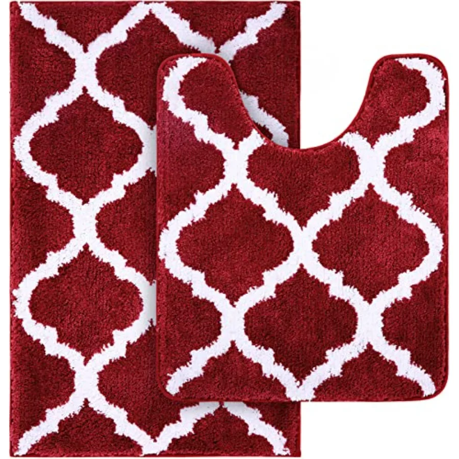 

Набор ковриков для ванной из 2 предметов: микрофибровый коврик для душа и U-образный коврик для унитаза, машинная стирка, сушка, нескользящие, впитывающие, пушистые коврики для ванной