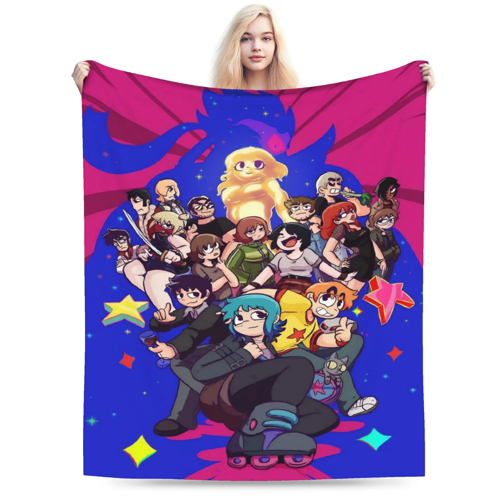 Scott Pilgrim vs. the World Blankets Super Soft Velvet Cozy Gifts  Throw Blankets Bedding Throws