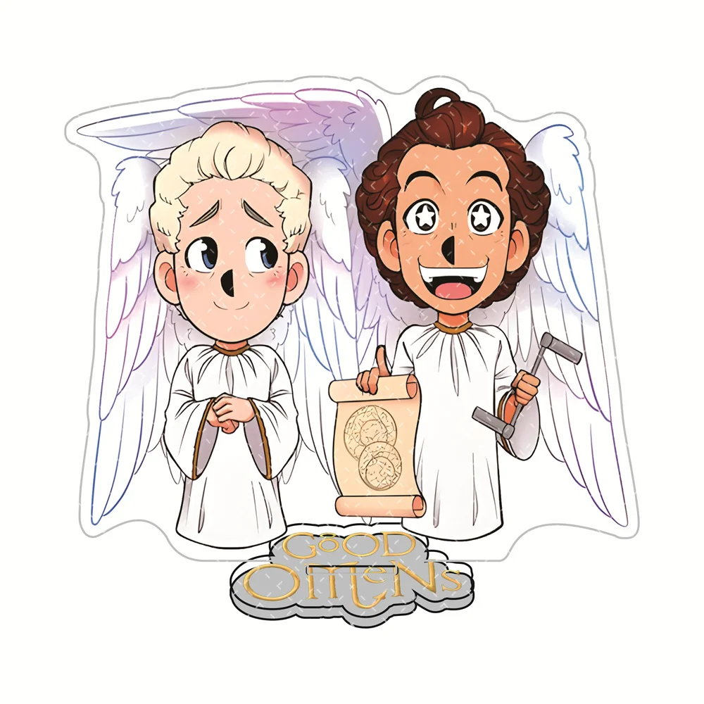 Good Omens 13cm Acrylic Stand Figures Aziraphale & Crowley Anime Collectible Merchandise Desktop Decoration Fan Gift