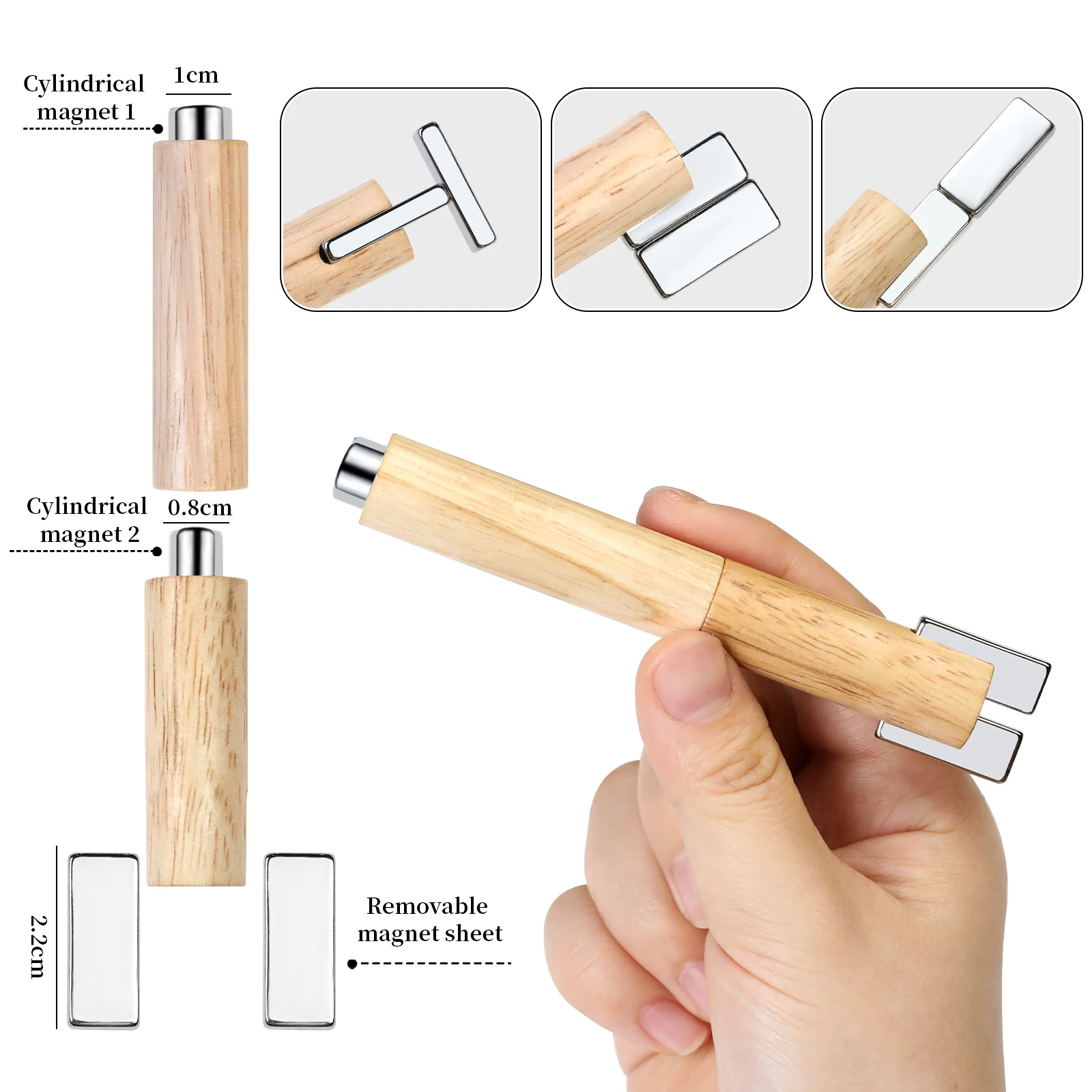 Removable Multi-Functional Strong Cat's Eye Magnetic Stick Gel Polish Glitter Effect Design Tools Cylinder Double-End Magnet image 3