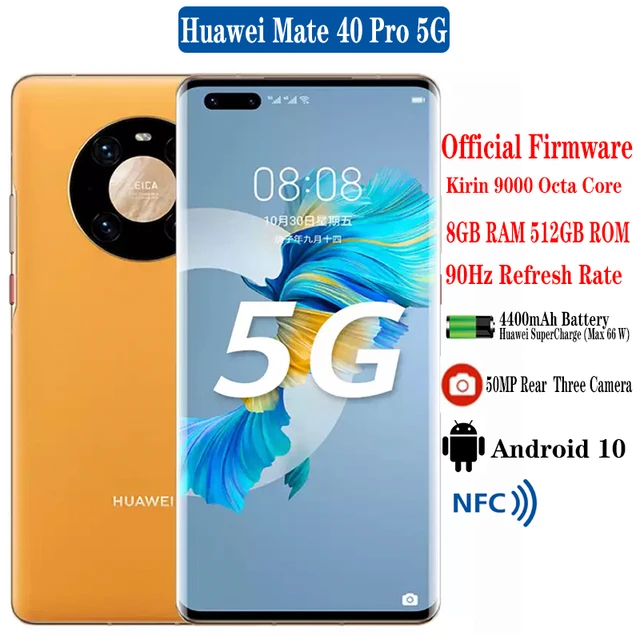 New Huawei Mate 40 Pro 5G Mobile Phone 8GB RAM 128GB 256GB 512GB ROM Kirin  9000 6.76