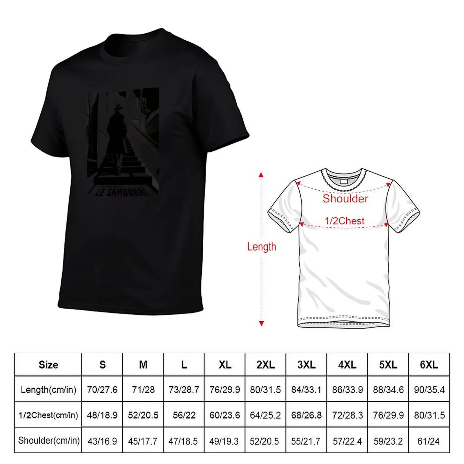 Le Samoura? Noir T-Shirt heavyweights plus sizes graphic t shirt vintage anime oversized t shirts for men