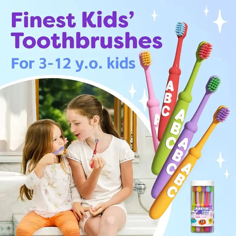 10 Toothbrushes in 1 Pack with Soft Bristles, Suitable for Children Aged 3-12, Providing Neutral Oral Care for Young Children. Children's Manual Toothbrushes Are Available in Dopamine Colors (Red, Pink, Purple, Green, Yellow), Perfect as a Gift for Christmas and Halloween.