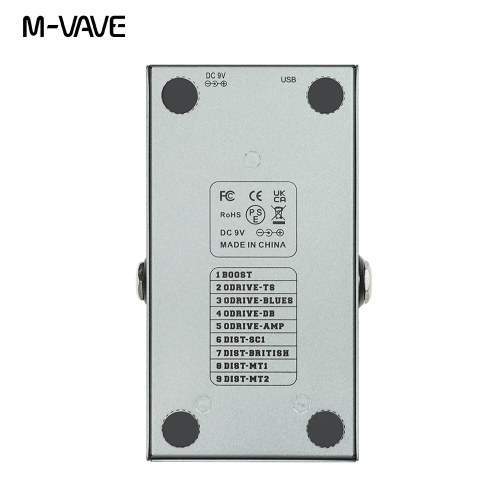 M-vave MINI-EFX 일렉트릭 기타 효과 페달, 4 오버드라이브 효과, 4 왜곡 효과, 부스트 3 밴드, EQ 트루 바이패스