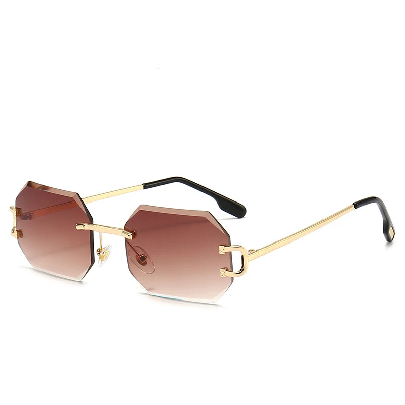 Vintage-Mode Randlose Quadratische Sonnenbrille Frauen Männer 2024 Luxus Marke Designer ins Kleine Sonnenbrille Für Weibliche UV400 Shades