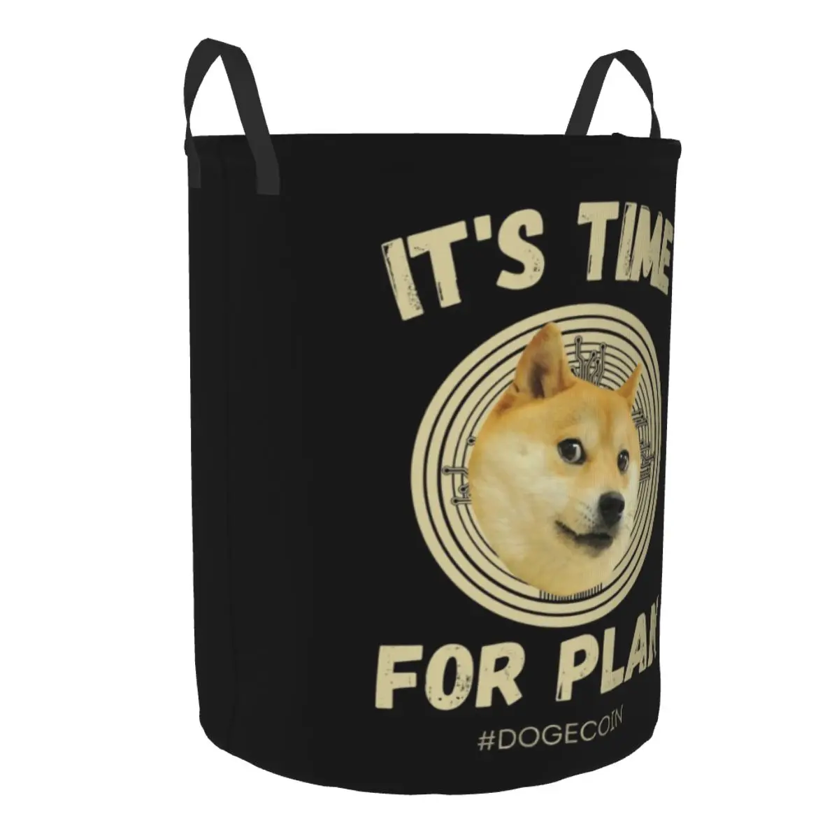 Dogecoin It Is Time For Plan Laundry Hamper Large Clothes Storage Basket BTC Cryptocurrency Toy Bin Organizer for Kids