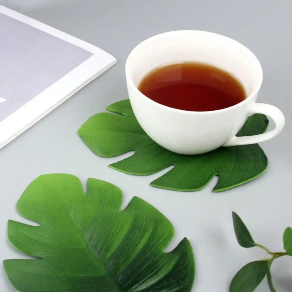 4/6pcs/set Plant Coasters EVA Simulation Turtleback Leaf Placemat Waterproof Non-slip Anti-scald Leaf Decorative Coffee Mat