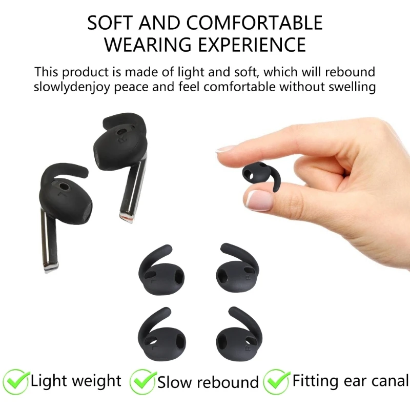 3 Pairs Soft Silicone Ear Covers Ear Hooks For Buds Earbuds Secure and Comfort Suitable for All Genders E74A