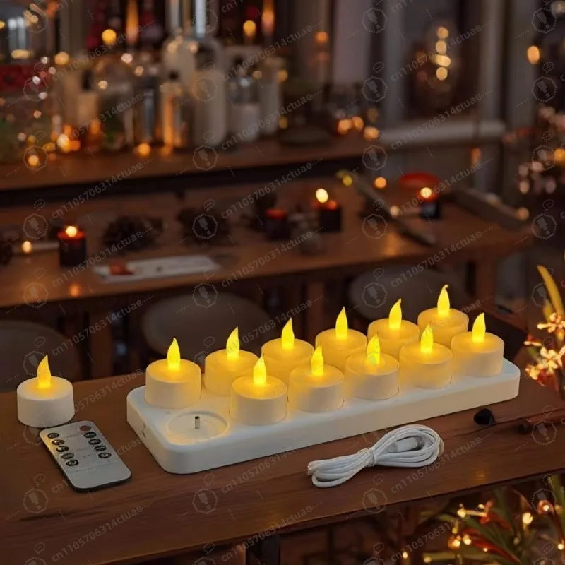 

Remote Control LED Flickering Tea Lights - Plastic Electronic Candles for Halloween, Birthday, Valentine's Day & Home Decoration