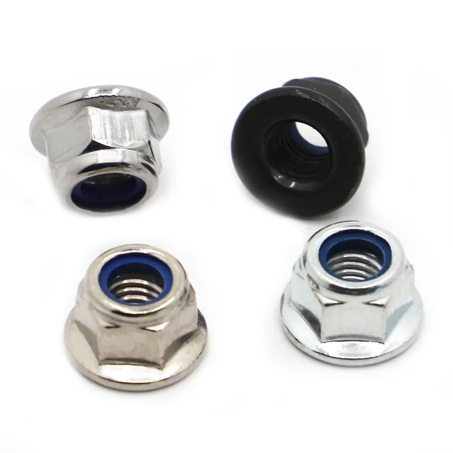 M3 M4 M5 M6 M8 M10 M12 Stainless Steel / Nickel / Galvanized Nylon Lock Flange Nut Insert Lock Nut Self-locking Nylock Locknut