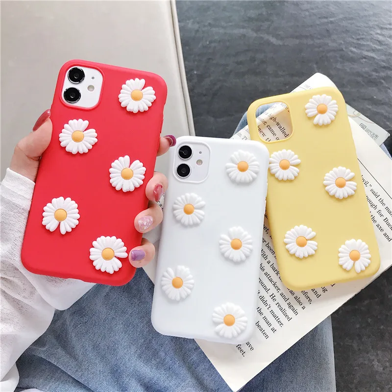 Korea Cute Little Daisies Flower Case for Huawei Y9 Prime 2019 Y9S Y9A Y8P Y5 2019 Y7P Y7A Y6S Y6P Y5P Soft TPU Phone Shell