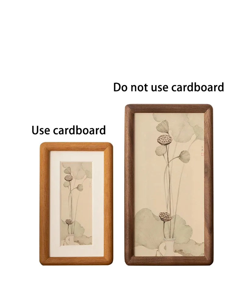 Rectangular Solid Wood Photo Frame High-Quality Black Walnut/Teak Mortise and Tenon Picture Frame Display Stand Desktop Decor