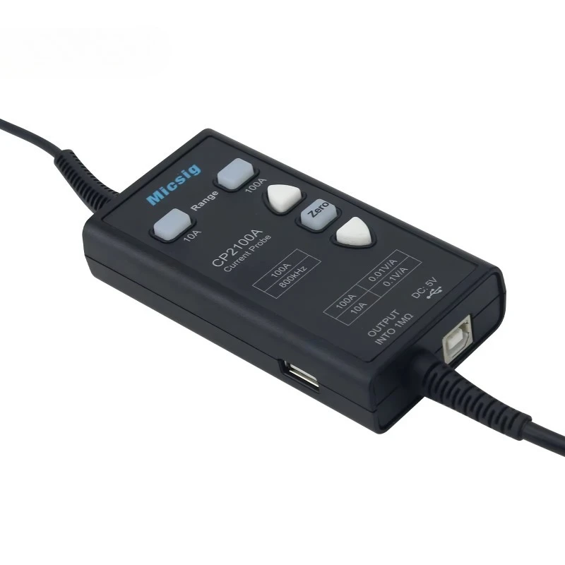 Micsig CP2100A 800KHz 10A/100A AC DC Current Probe USB Powered for Oscilloscopes with BNC Interface