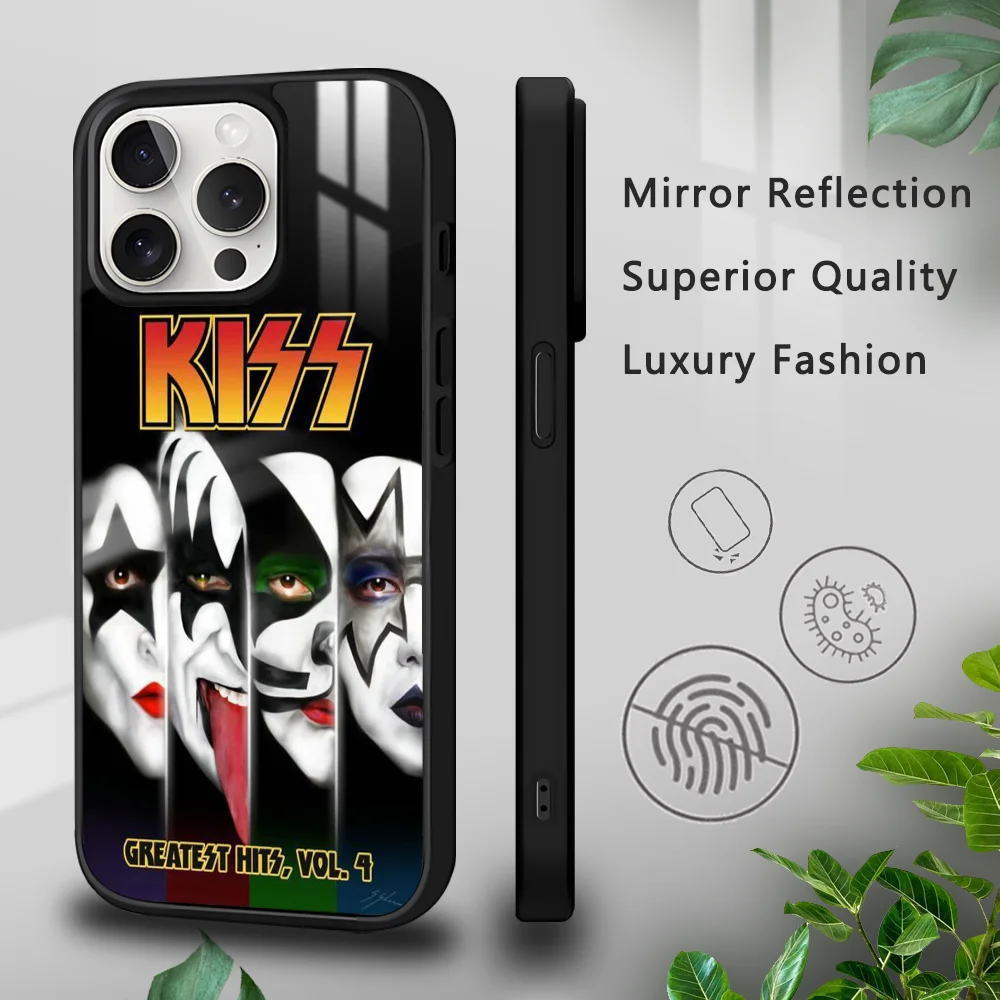 K-KISS Band Rock Roll Phone Case For IPhone 16 15 14 13 12 11 Pro Xs Max Mini Plus Celulares Hard Funda