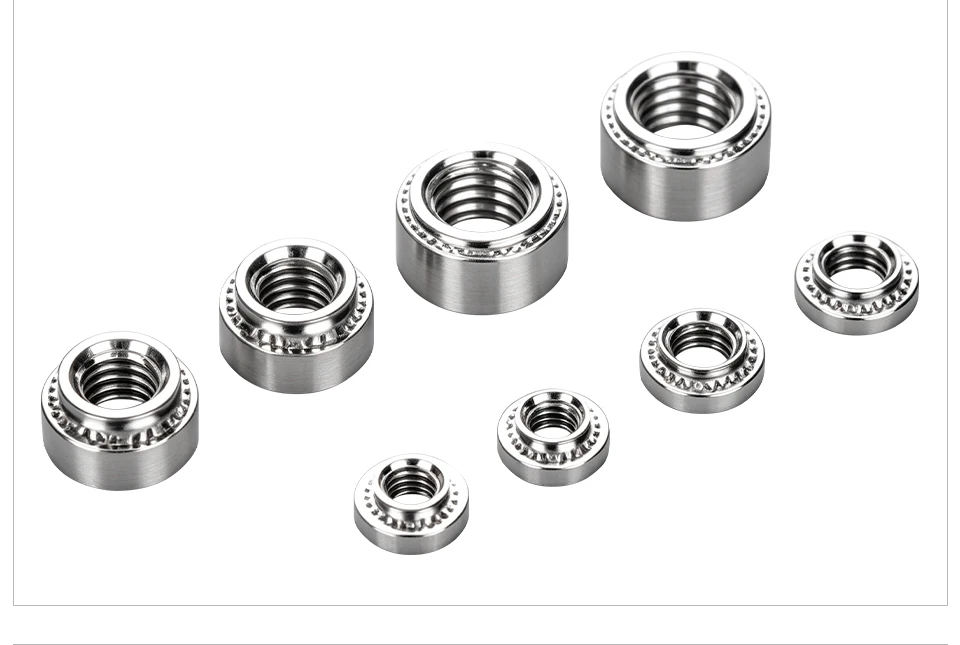 Edelstahl-Press-Nutsert, CLS Selbstklemmende Klemmmuttern 304, M2 M2.5 M3 M4 M5 M6, Blech- und Platten-Einpressgewindebefestigung – Detail 8