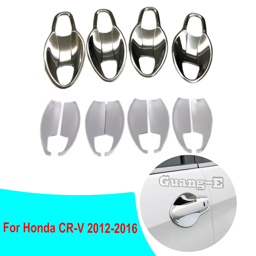 

Car Cover Detector Trim ABS Chrome External Door Bowl Stick Frame Armrest Handrail For Honda CRV CR-V 2012 2013 2014 2015 2016