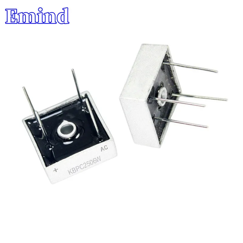 3/10/20/50/100Pcs KBPC2506W Bridge Rectifier DIP-4 Square Bridge 25A/600V GBU Footprint Bridge Stack Cutable Feet