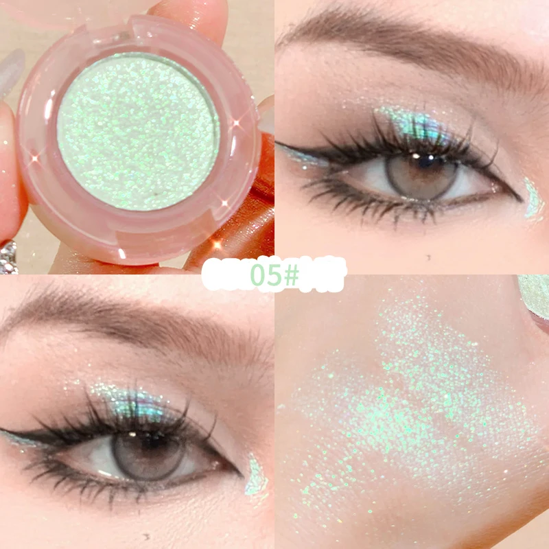 Diamond Highlighter Palette Gorgeous Glitter Eyeshadow Glossy Shiny Silkworm Shadow Shimmer Cowherd Weaver Eyes Makeup