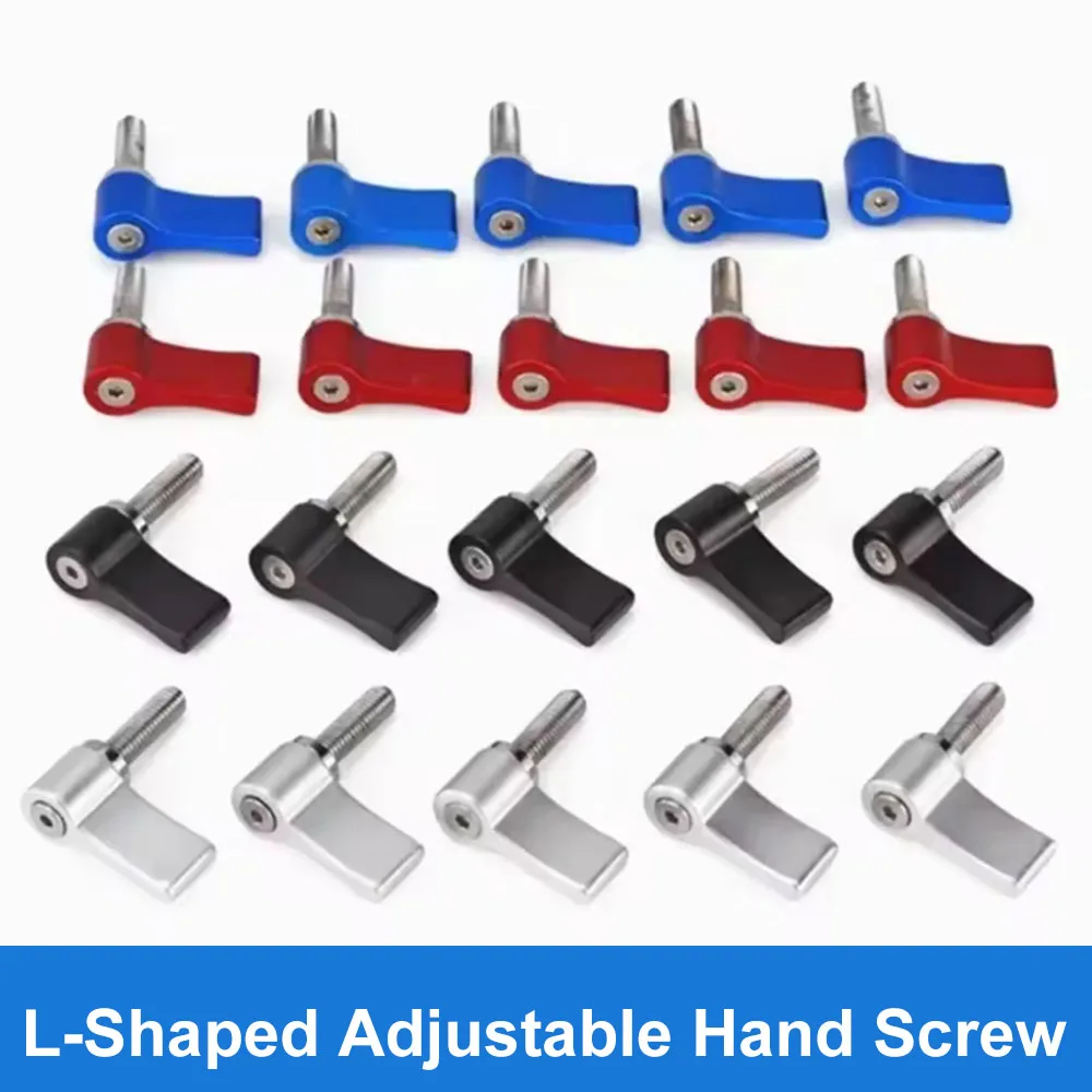 1Pcs Adjustable A- Alloy L Handle Clamp Lever Screw M5 M6 M8 M10 M12 Thread Knob Multicolor Metal Quick Locking Handle Screw