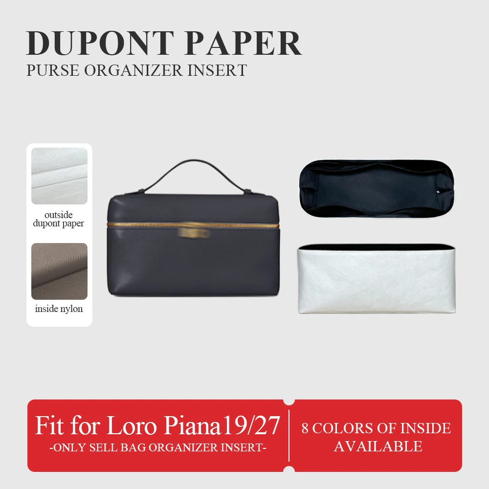 

Dupont Paper Purse Organizer Insert Fit for Loro Piana 19/27 Handbag Lightweight Inside Bag Organizer Insert Inner Liner Bag