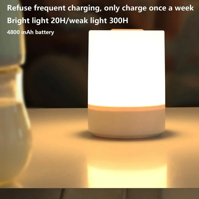 Luci notturne TKOH-LED Ricarica USB dimmerabile Lampade notturne da tavolo Camera da letto Illuminazione da comodino Decorazione Lampade da lettura touch a LED