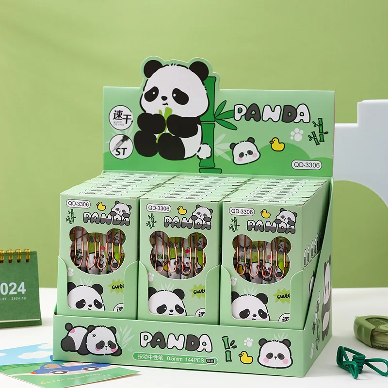 

36pcs/lot Creative Panda Gel Pen Cute 0.5mm Black Ink Signature Pens Stationery Gift School Writing Supplies