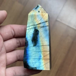 Natural Stone Labradorite Tower Home Decoration Rock Crystal Wand Point Rough Polished Quartz Moonstone Obelisk Healing